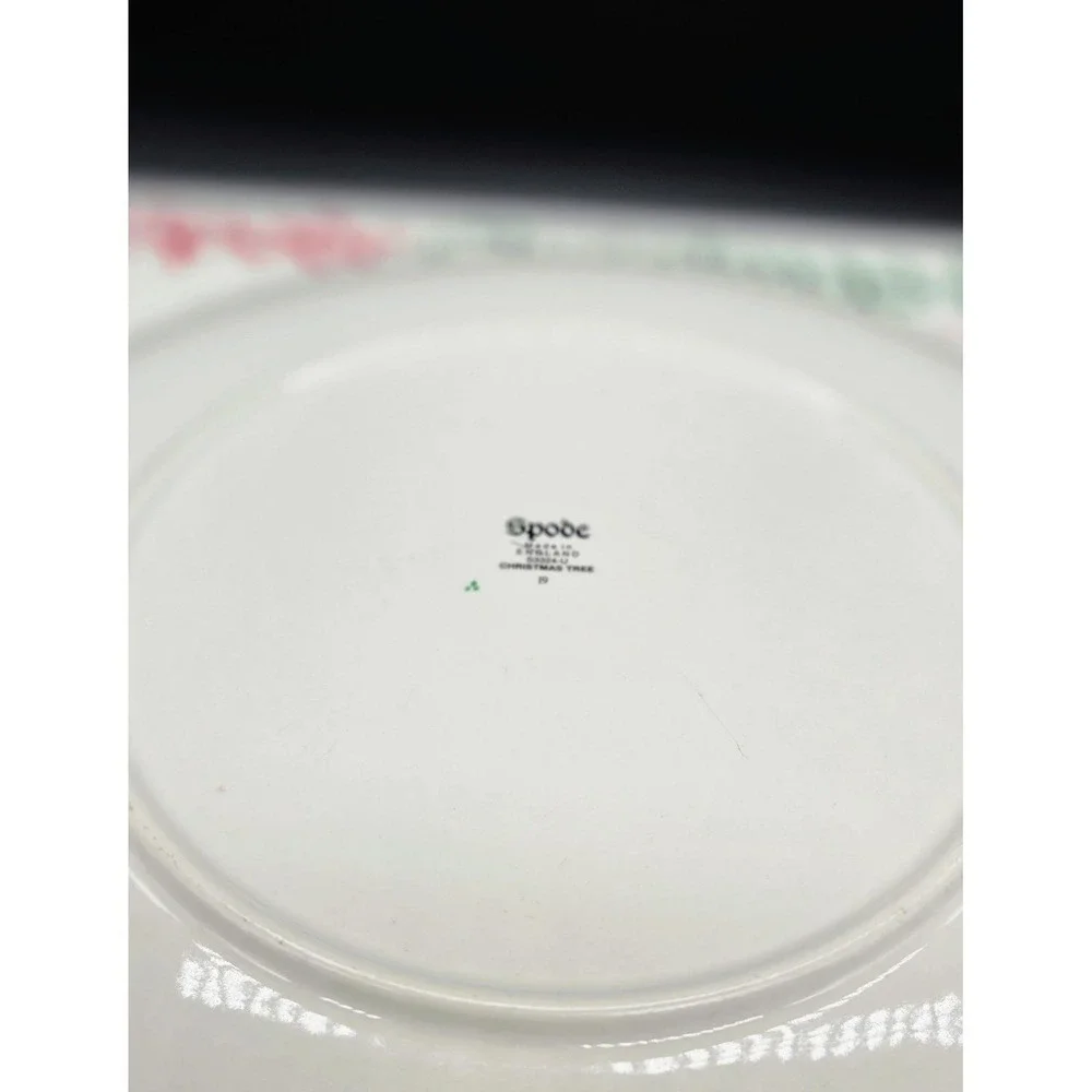Vintage Spode Christmas Tree Round Cake Plate Serving Santa Claus Handles Box
